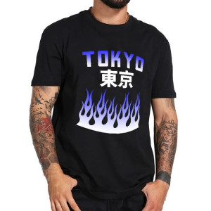 Koszulka Męska Czarna HARAJUKU Tokyo Wzory - M