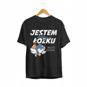Koszulka Męska CZARNA JESTEM DOBRY W ŁÓŻKU Wzo 2XL
