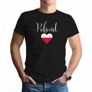 Koszulka Męska CZARNA LOVE POLAND Różne Wzory XL