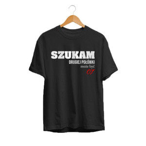 Koszulka Męska CZARNA SZUKAM POŁÓWKI Mix Wzory 3XL