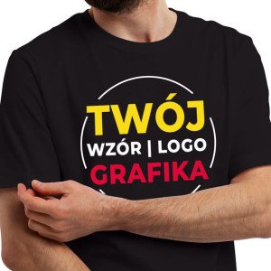 Koszulka Męska CZARNY KREATOR Twoje Zdjęcie Logo S