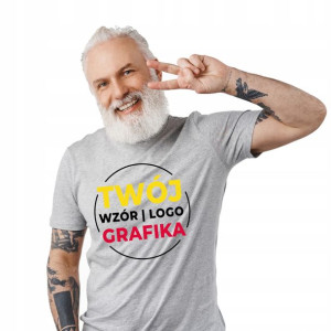 Koszulka Męska JASNY SZARY KREATOR Twoje Zdjęcie S