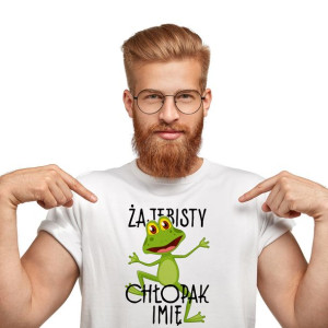 Koszulka Męska ŻAJEBISTY CHŁOPAK Twoje IMIĘ Wz XL