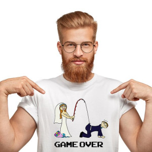 Koszulka Prezent WIECZÓR KAWALERSKI GAME OVER - L