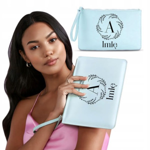 Kosmetyczka na Kosmetyki Soft Blue Monogram IMIĘ