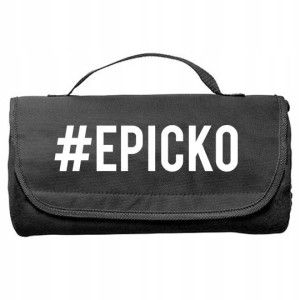 Koc Na Plażę Piknik Czarny Polar wzór #EPICKO 01