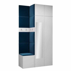GARDEROBA Orion XXXVI panele tapicerowane + meble białe
