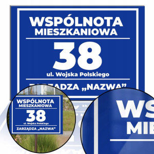 Tabliczka PCV 40x30 Dla Wspólnoty Mieszkaniowej Wz