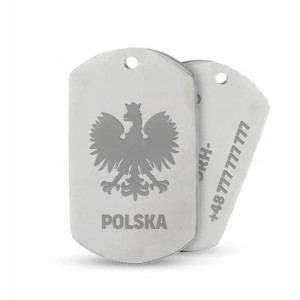 Srebrny Nieśmiertelnik Prezent dla Patrioty Wzory