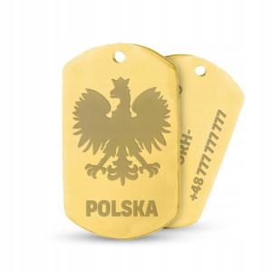 Złoty Nieśmiertelnik Prezent Patriotyczne Wzory