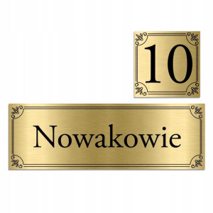ZESTAW Tabliczek na DRZWI Nazwisko + NUMER WZORY