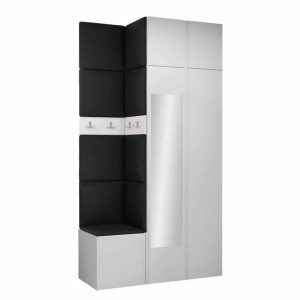 GARDEROBA Orion XXXVI panele tapicerowane + meble białe