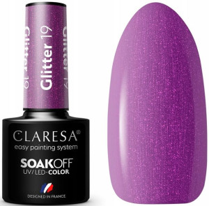 Claresa Lakier Hybrydowy Glitter 19 Śliwka 5g