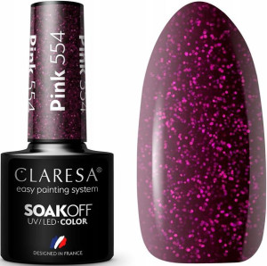 Claresa Lakier Hybrydowy Pink 554 Fiolet Drobinka