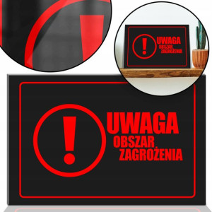 Tabliczka Ostrzegawcza 32x21 Obszar Zagrożenia Wzo