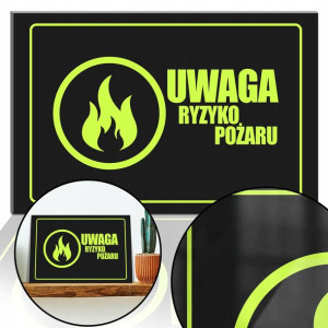 Tabliczka Ostrzegawcza PCV 32x21 Ryzyko Pożaru Wzo