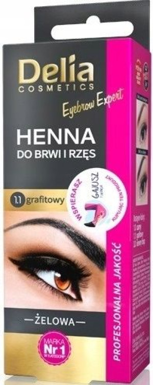 Delia Żelowa Henna Do Brwi i Rzęs 1.1 Grafitowy