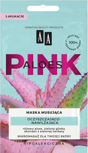 AA Aloes Pink Oczyszczająca Maska Musująca 2x4g