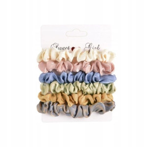 Gumki Do Włosów Scrunchie Kolorowe Zestaw 6 Sztuk