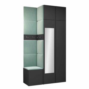 GARDEROBA Orion XXXVI panele tapicerowane + meble grafit