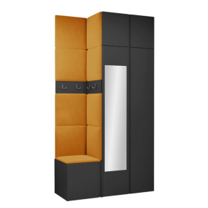 GARDEROBA Orion XXXVI panele tapicerowane + meble grafit