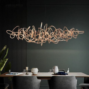 Lampa Wisząca Terzani Doodle LED Nowoczesna 150cm x 35cm Różowy 6000K