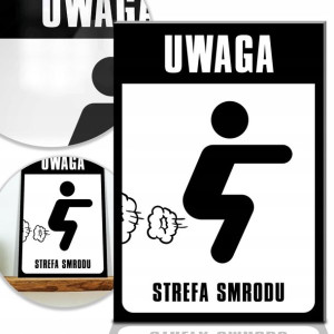Śmieszna TABLICZKA do WC TOALETA Strefa SMRODU MiX