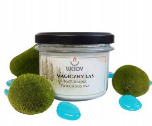 Świeca sojowa o zapachu magicznego lasu (235ml)