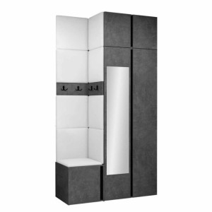 GARDEROBA Orion XXXVI panele tapicerowane + meble kolor beton