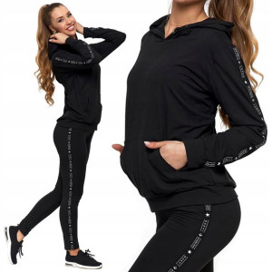 Moraj Bluza Damska z kapturem 3100-101 czarna 2XL