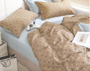 Pościel bawełniana 200x220 3 el. Beige Love M1582