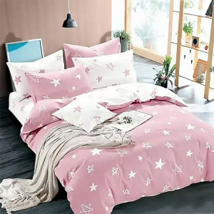 Pościel bawełniana 160x200 3 el. Pink Star M1145