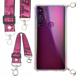 Etui Anti-Shock Ze Smyczą Różowa Do MOTOROLA EDGE