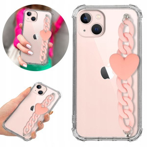 Etui Antishock Blink do IPHONE 13 Łańcuszek Różowy