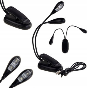 Podwójna Lampka Usb Z Klipsem Do Czytania Pracy