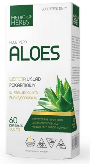 Medica Herbs Aloes 600mg 60 kapsułek