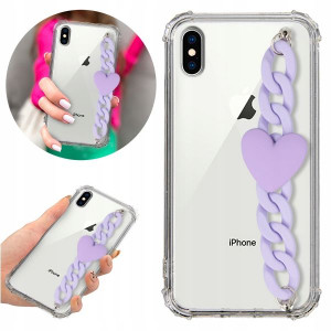 Etui Antishock Blink do IPHONE X Fioletowe Serce