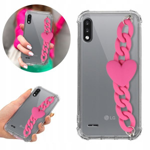 Etui Antishock Blink do LG K22 PLUS Róż Łańcuszek