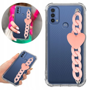 Etui Antishock Blink do MOTOROLA E30 Łańcuszek Róż
