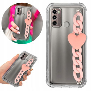 Etui Antishock Blink do MOTOROLA G60 Łańcuszek Róż