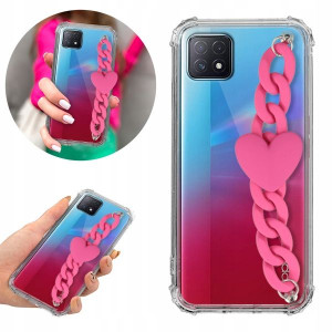 Etui Antishock Blink do OPPO A72 5G Róż Łańcuszek