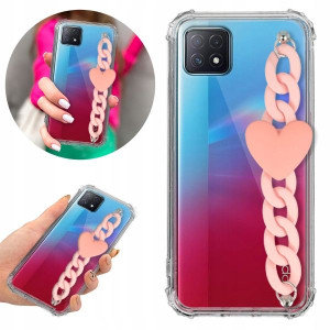 Etui Antishock Blink do OPPO A72 5G Łańcuszek Róż