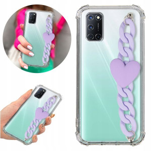 Etui Antishock Blink do OPPO A72 Fioletowe Serce