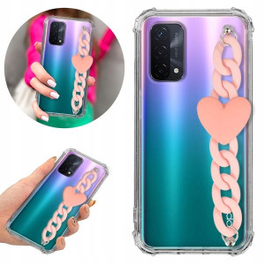 Etui Antishock Blink do OPPO A74 5G Łańcuszek Róż