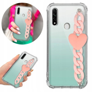 Etui Antishock Blink do OPPO A8 Łańcuszek Różowy