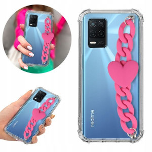 Etui Antishock Blink do REALME 8 5G Róż Łańcuszek