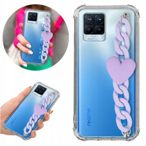 Etui Antishock Blink do REALME 8 Fioletowe Serce