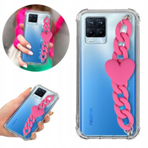 Etui Antishock Blink do REALME 8 PRO Róż Łańcuszek