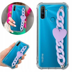Etui Antishock Blink do REALME C3 Fioletowe Serce