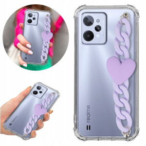 Etui Antishock Blink do REALME C31 Fioletowe Serce
